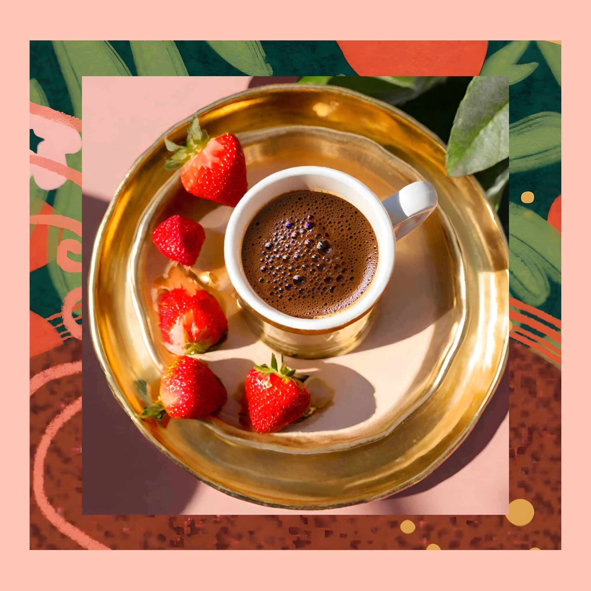 Çilekli Türk Kahvesi